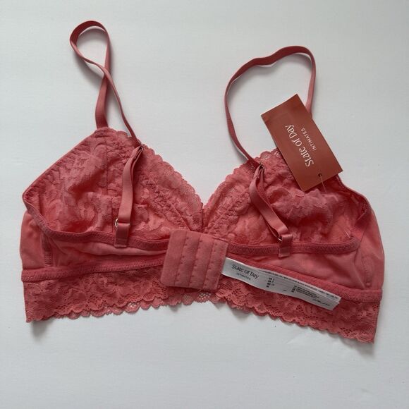 NWT State of Day Lace Retro Bralette 9 Colors Red Black White Green Blue Pink - Picture 4 of 7